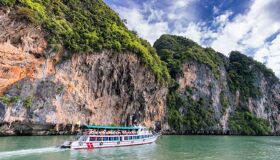 Beach and Boat to Phi Phi Island, Thailand
